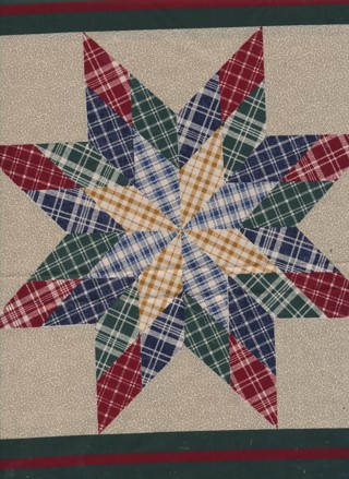 Star in Plaids Pillow Top, 100% Cotton, 18" Square - PIL-038a