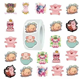 ➡️⭕(10) 1" CUTE PIG STICKERS!! (SET 1 of 5)⭕