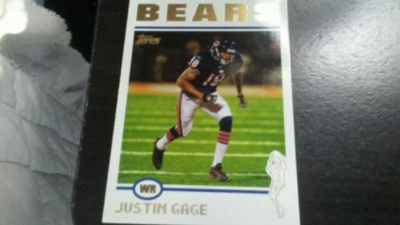 2004 TOPPS JUSTIN GAGE CHICAGO BEARS FOOTBALL CARD# 202