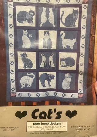 Cat’s Quilt Pattern 89/106 inches -Never been used 