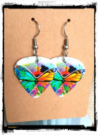 Artsy Butterfly Guitar Pick Earrings B-10