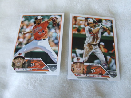 2023 Baltimore Orioles Topps Team Card Lot of 2