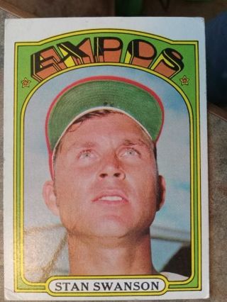 1972 T.C.G. STAN SWANSON MONTREAL EXPOS BASEBALL CARD# 331