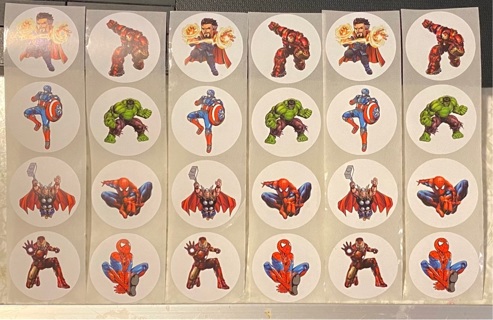 24 Super Heroes Stickers  