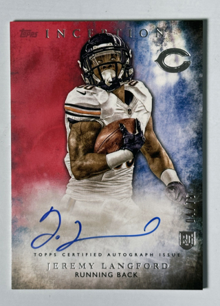Jeremy Langford Rookie Auto - 2015 Topps Inception Red #RA26 - 4/75