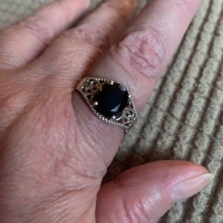 Sterling Silver Black Sapphire Ring