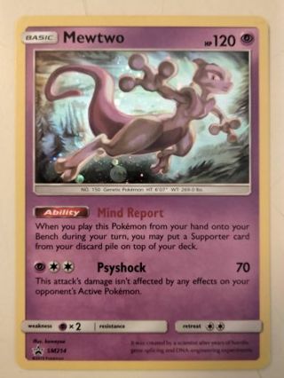 Mewtwo sm214 rare holo promo NM Pokemon