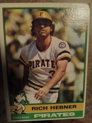 1976 TOPPS RICH HEBNER PITTSBURGH PIRATES BASEBALL CARD# 376