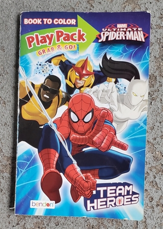 SPIDERMAN SMALL COLORING BOOK WITH STICKERS USE YOUR OWN CRAYONS 