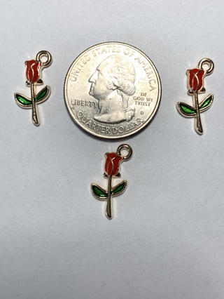MINI ROSE CHARMS~#6~SET OF 3~FREE SHIPPING!
