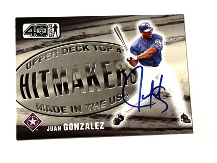 Autographed 2002 (RANGERS) Upper Deck 40-Man #1077 Juan Gonzalez HM