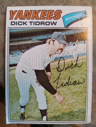 1977 TOPPS DICK TIDROW NEW YORK YANKEES BASEBALL CARD# 461