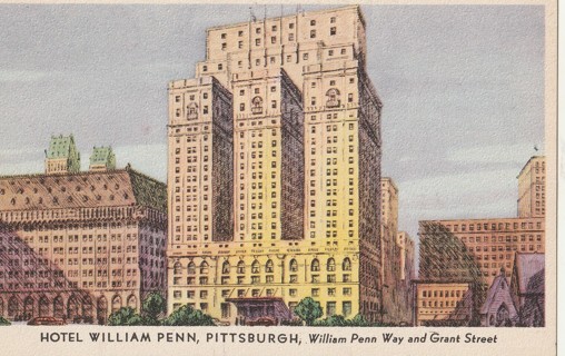 Vintage Unused Postcard: a: Hotel William Penn, Pittsburg, PA