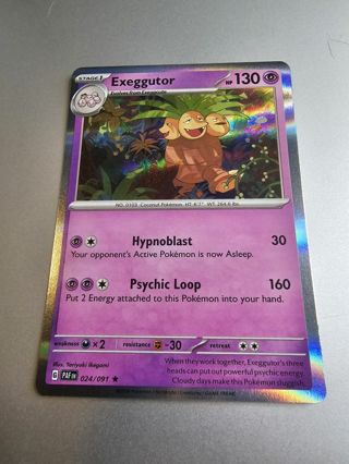 Pokemon Exeggutor holo rare card 024/091