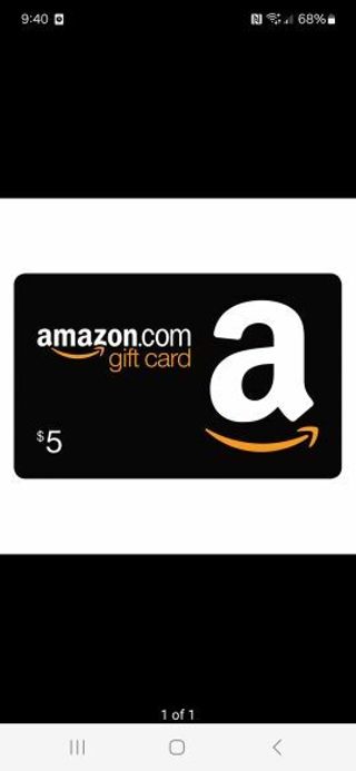 $5 Amazon gift card/ E card