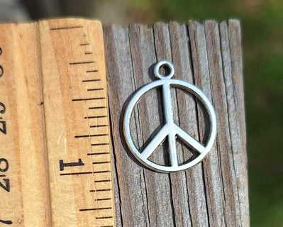 PEACE Charm  Silvertone   Scrapbooking  Pen Pal  Card Making Jewerly Crafting