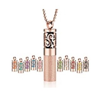 AROMATHERAPY PENDANT - ROSE GOLD-TONE - NEW -FREE SHPG :D