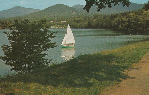 Vintage Unused Postcard: e: Beaver Lake in Lakeview Park, Ashville, NC