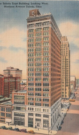 Vintage Used Postcard: 1944 Toledo Trust Building, Toledo, OH