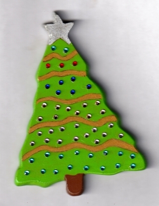 RHINESTONE CHRISTMAS TREE MAGNET #5 (PLEASE READ DESCRIPTION) 