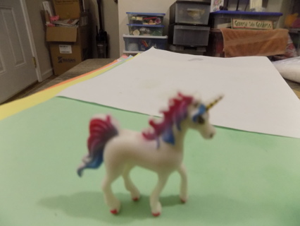 2 1/2 inch hard plastic unicorn rainbow mane & tail