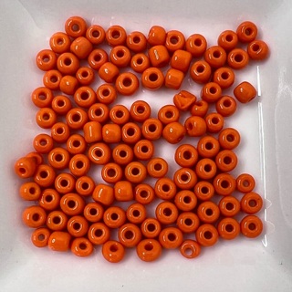 Orange 5mm Round Glass Beads 