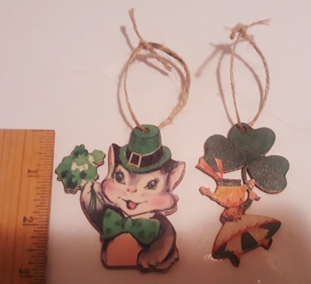 2 Vintage St. Patrick's Day Ornaments