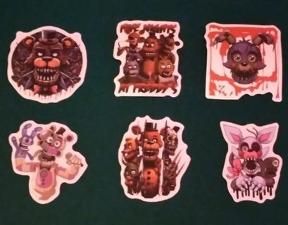 6 - "FIVE NIGHTS AT FREDDY'S" STICKERS
