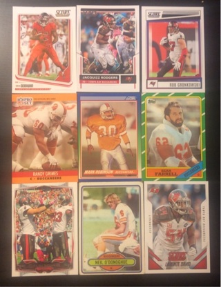 9 Tampa Bay Buccaneers football cards 