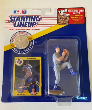 NOLAN RYAN Special Edition Starting Lineup SLU 1991 Action Figure & Coin SEALED