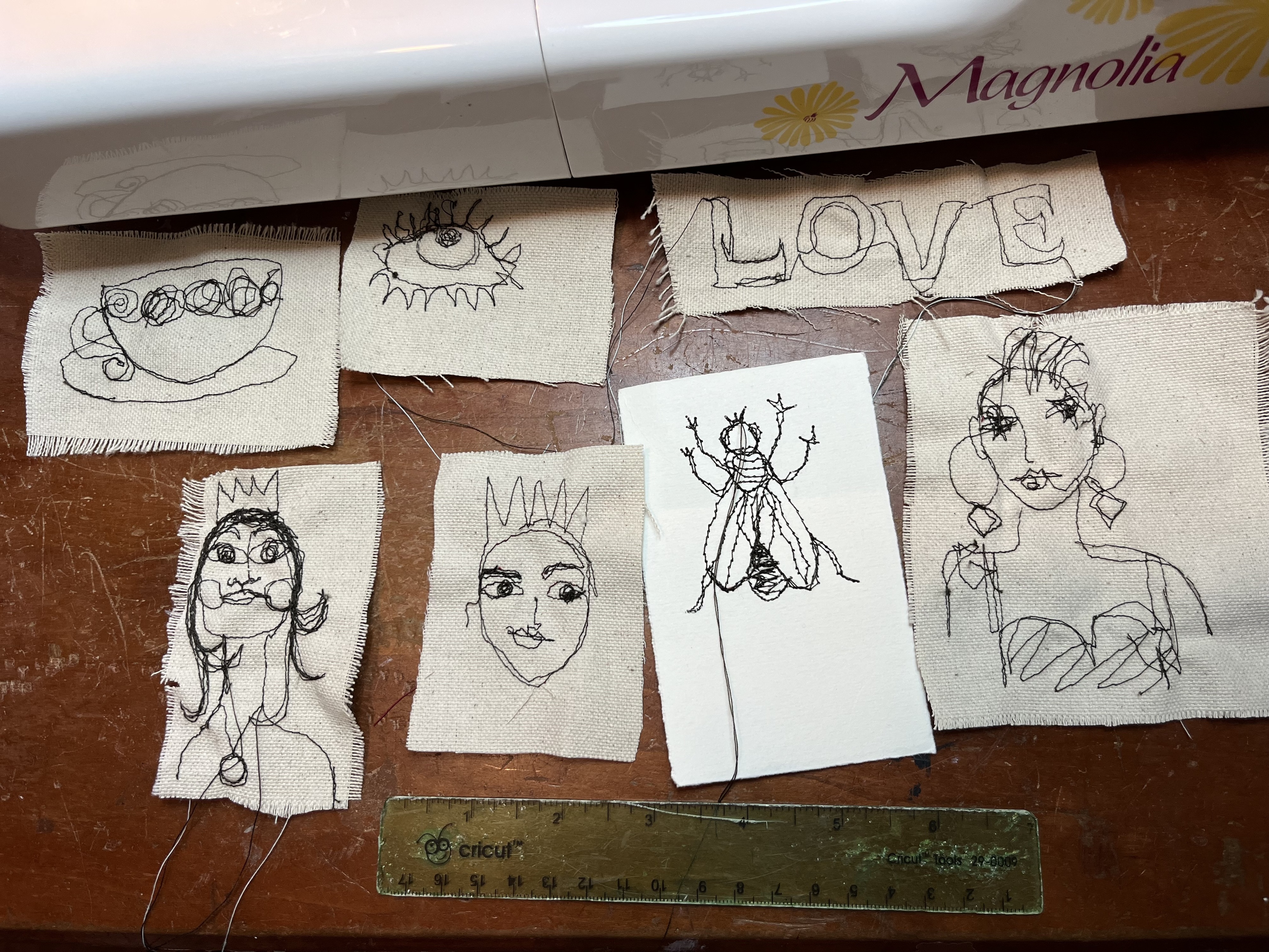 Free: Handmade Machine-Sewn Free-Hand Art YOU CHOOSE 3 PIECES