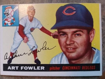 1955 T.C.G. ART FOWLER CINCINNATI RED LEGS BASEBALL CARD# 3