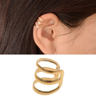 2 NEW Fashion 2 Pc Minimalist Style Hollow U-shape Ear Bone Clip Earrings Without Pierced Gold