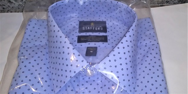 New Stafford Dress Shirt Size 16 Light Blue Floral