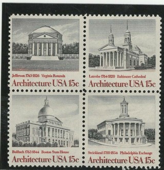 1979, American Architecture, 4 Stamps