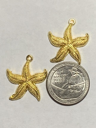 SEASHELL/STARFISH CHARMS~#6~SET OF 2 CHARMS~FREE SHIPPING!