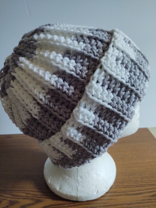 Hand Crocheted Ribbed Hat