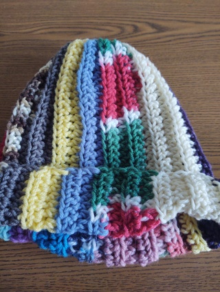 Hand Crocheted Patchwork Stripe Hat