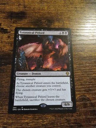 Magic the gathering mtg Tyrannical Pitlord rare card Dominaria United