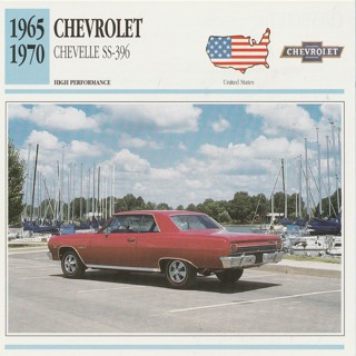 Classic Cars 6 x 6 inches Leaflet: 1965-1970 Chevrolet Chevelle SS-396