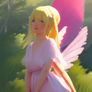 Listia Digital Collectible: Young Fairy in a Pink Dress