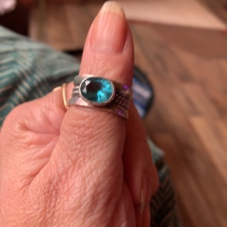 Vintage Genuine Blue Topaz Sterling Silver Ring