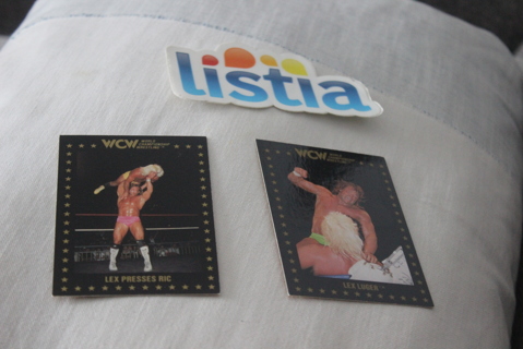 (2) 1991 WCW Lex Luger Championship Marketing Wrestling Cards WWF WWE Total Package