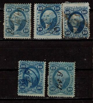 US 1860s Revenue 10c Stamps