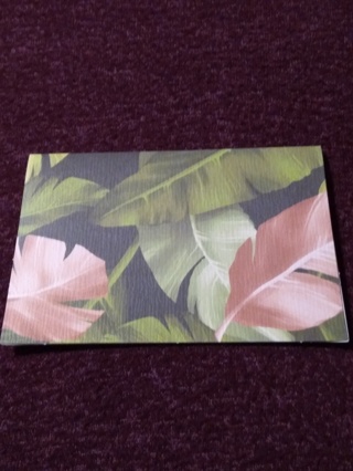 Pink-Green Leaf Notecard