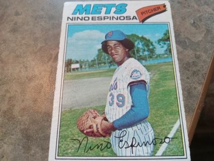 1977 TOPPS NINO ESPINOSA NEW YORK METS BASEBALL CARD# 376