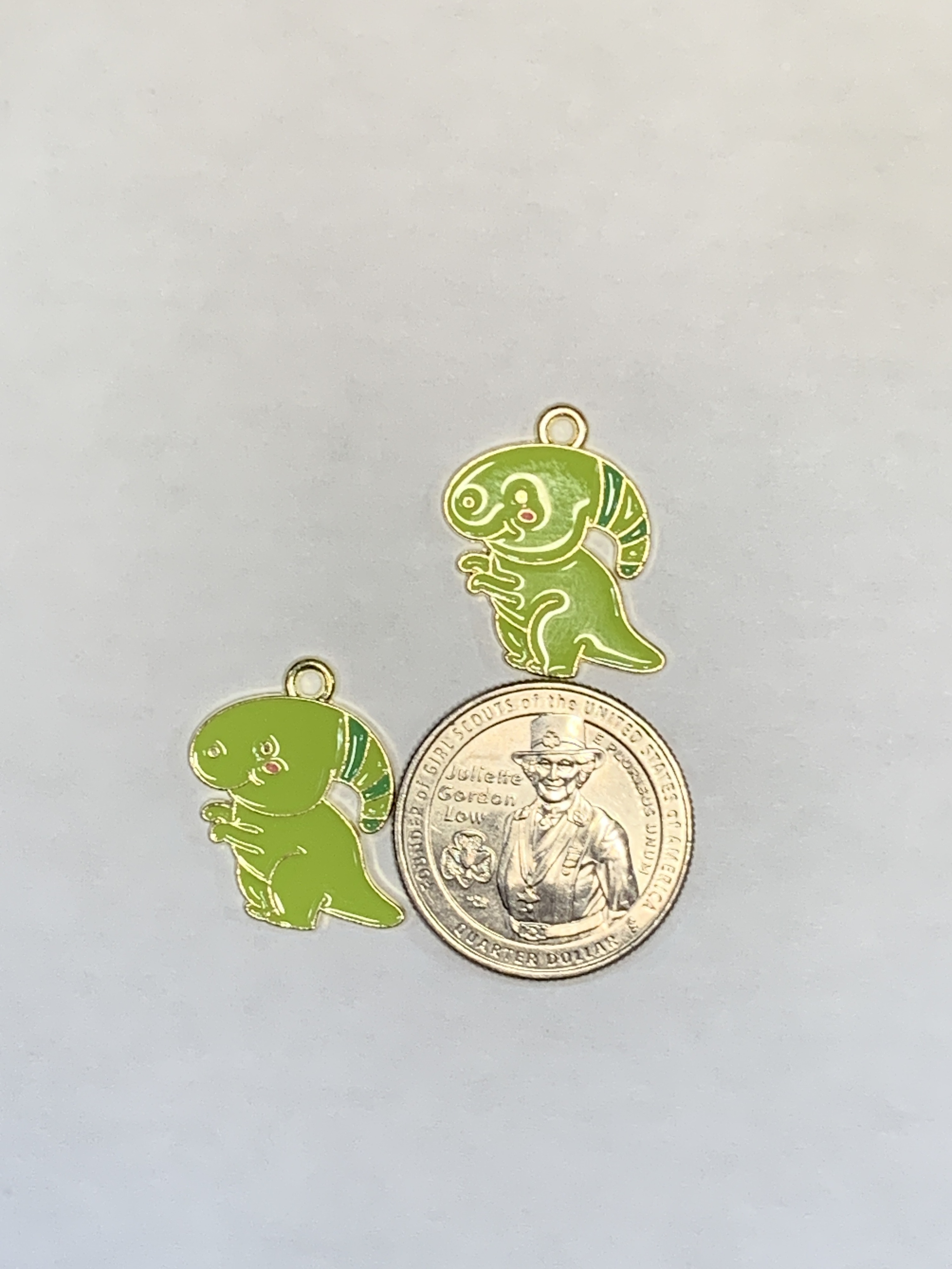 Free: DINOSAUR CHARMS~#3~GREEN #1~SET OF 2 CHARMS~FREE SHIPPING!