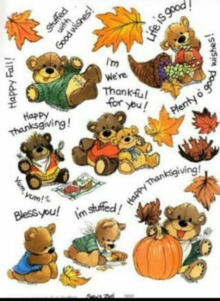 1 Vintage Suzy's Zoo Happy Fall Sticker Sheet #9666