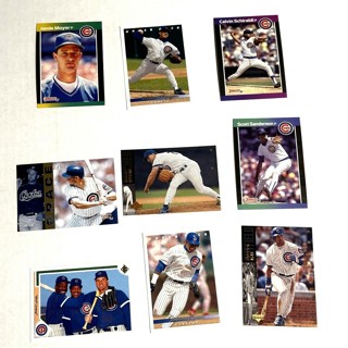 cubs-9 Card Lot-Sandberg,Sosa,Grace,Myers,Morgan