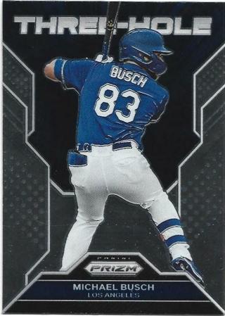 2023 PRIZM MICHAEL BUSCH THREE HOLE INSERT ROOKIE CARD